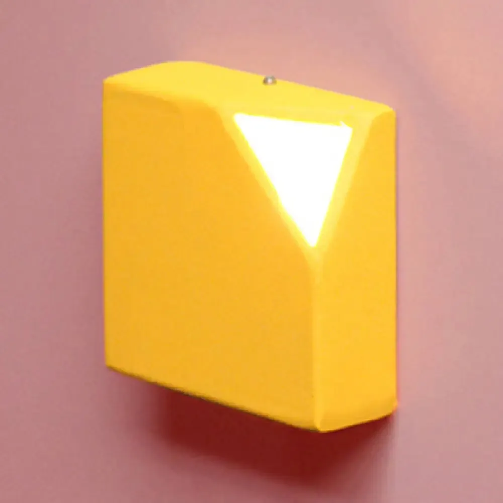 Square Metallic LED Wall Sconce for Office and Bedroom Decor