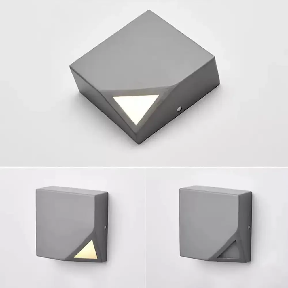 Square Metallic LED Wall Sconce for Office and Bedroom Decor