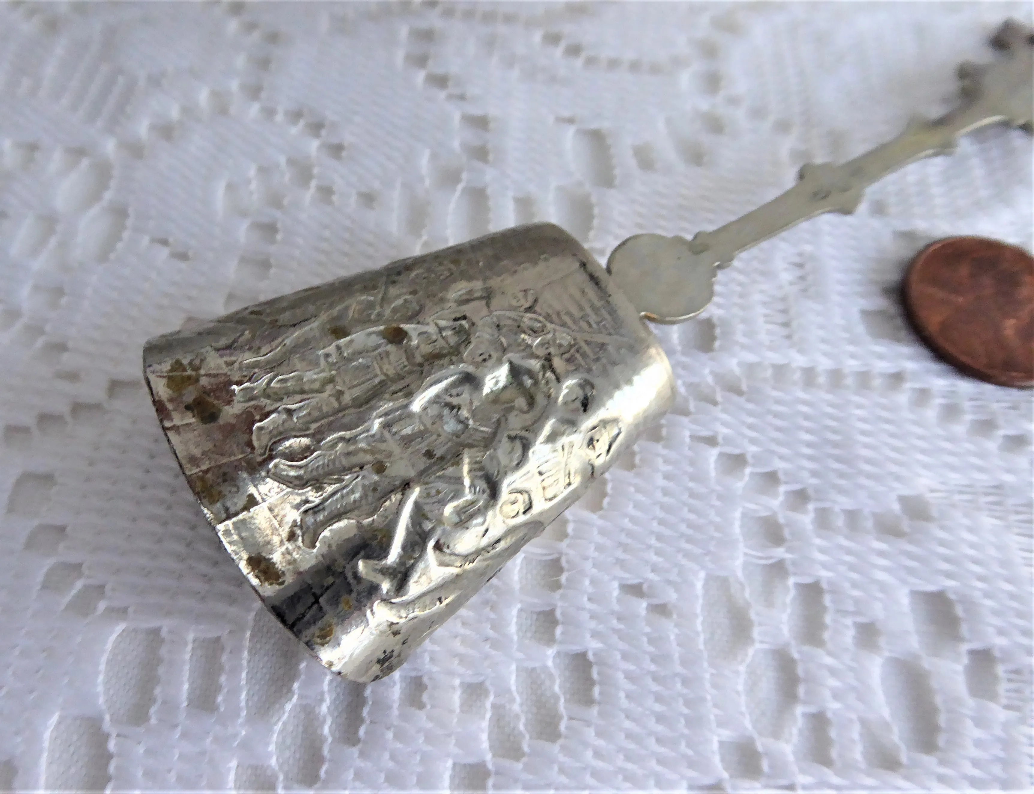 Sugar Spoon Dutch Mechanical Sugar Shell 1950s Silver Sugar Shovel Caddy Spoon