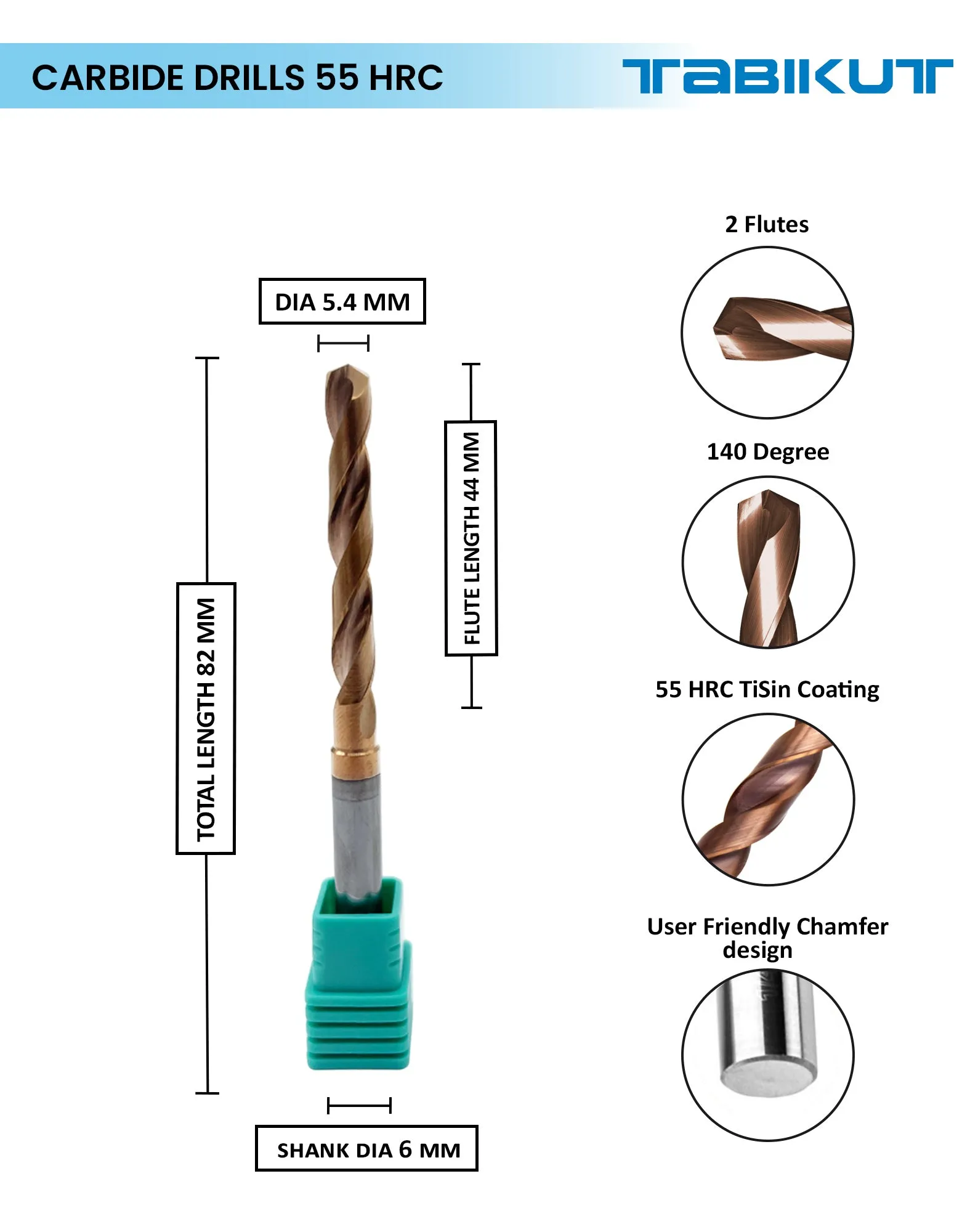 Tabikut Drill 5 mm to 5.9 mm pack of 1 (1 piece as per size choosen )