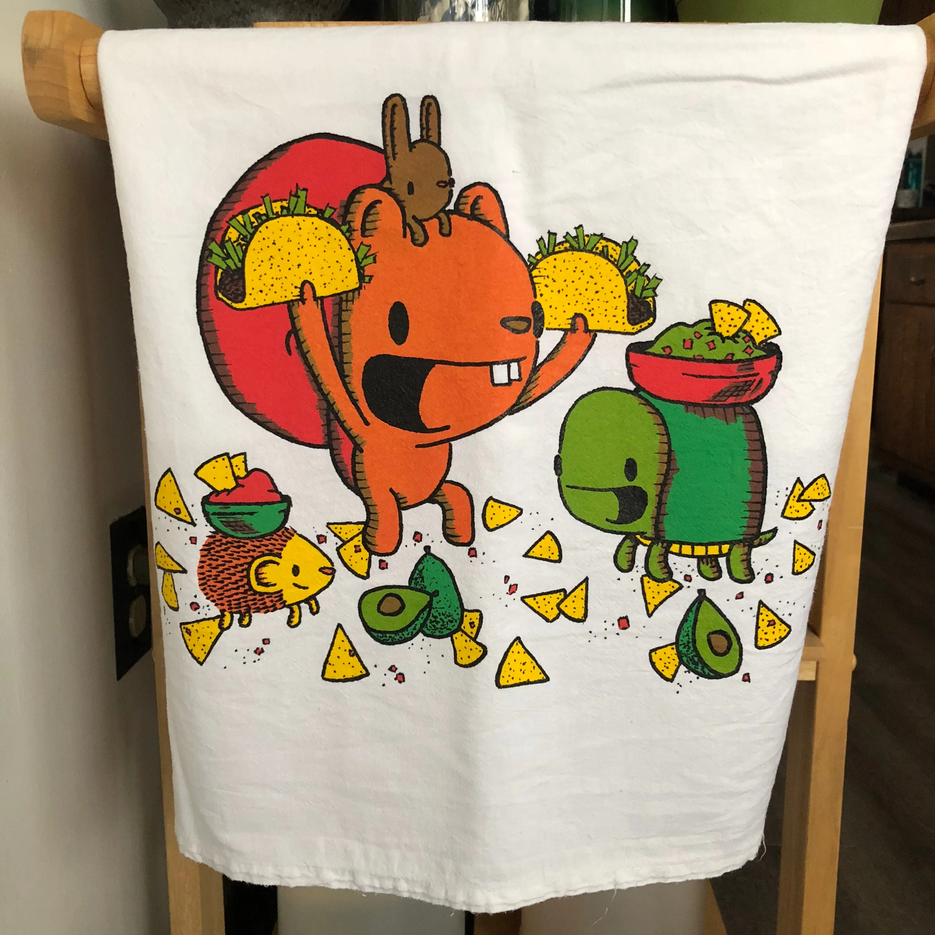 taco night flour sack tea towel