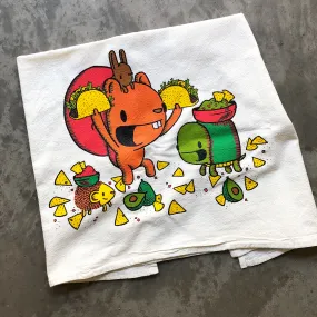 taco night flour sack tea towel