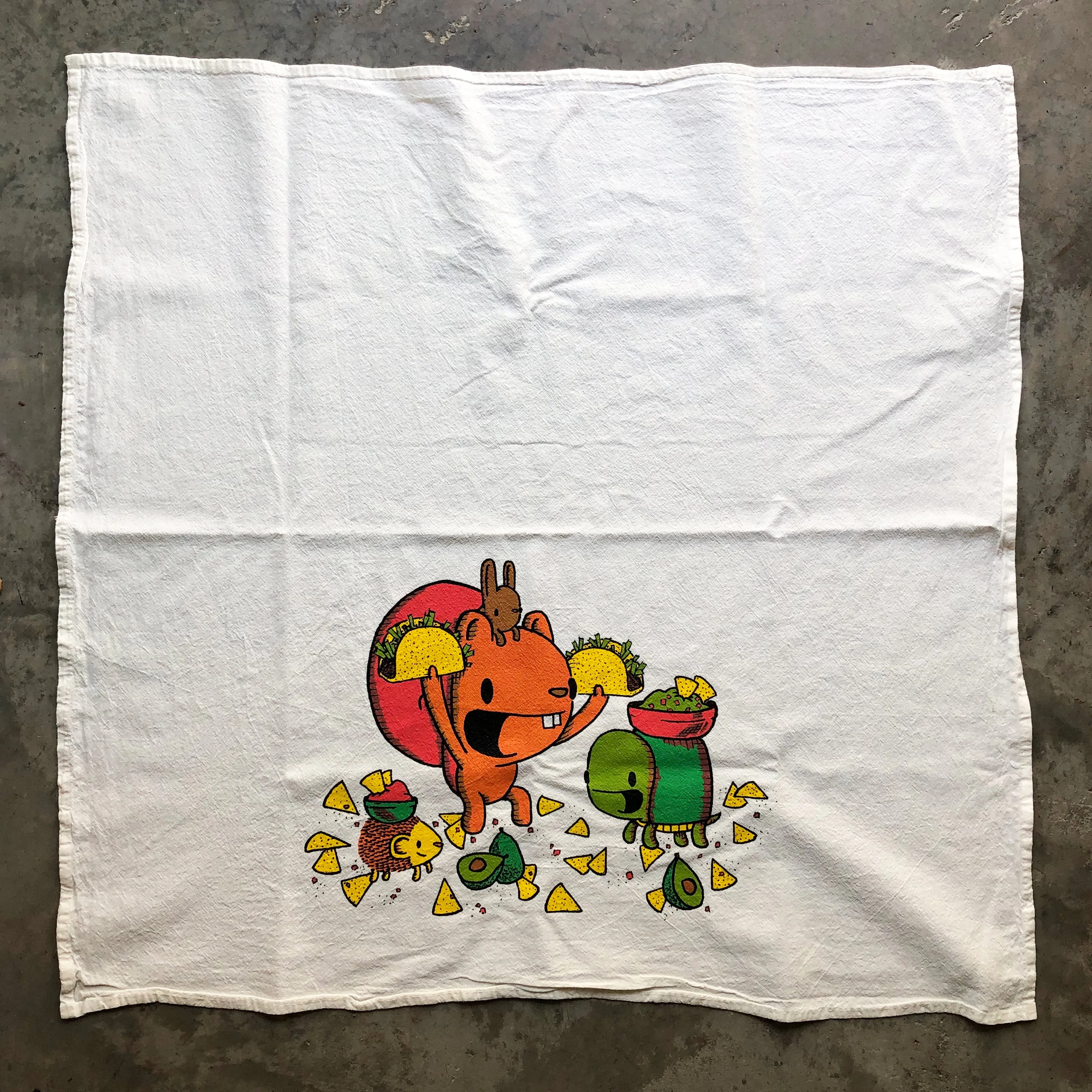 taco night flour sack tea towel