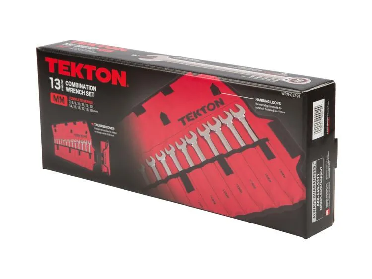 Tekton WRN-03391 13 Pc Metric Combination Wrench Set (7-19 mm)