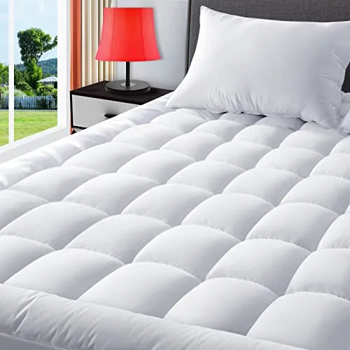 TEXARTIST Queen Mattress Pad Cover Cooling Mattress Topper Pillow Top Mattress Cover Quilted Fitted Mattress Protector with 8-21 Inch Deep Pocket