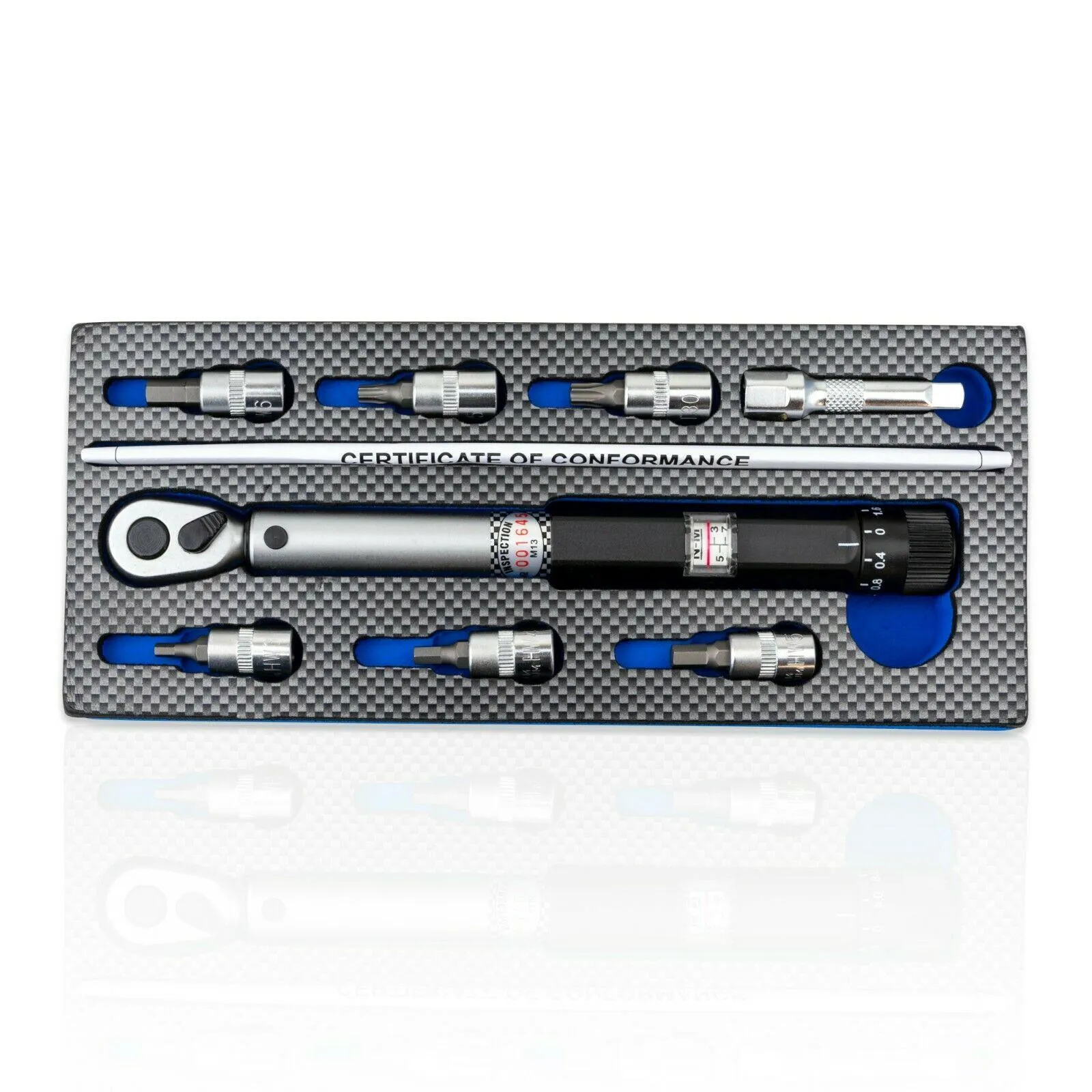 TGR 8pc 1/4 inch Drive Bicycle Torque Wrench Set for Road & Mountain Bikes - Adjustable 3-15NM