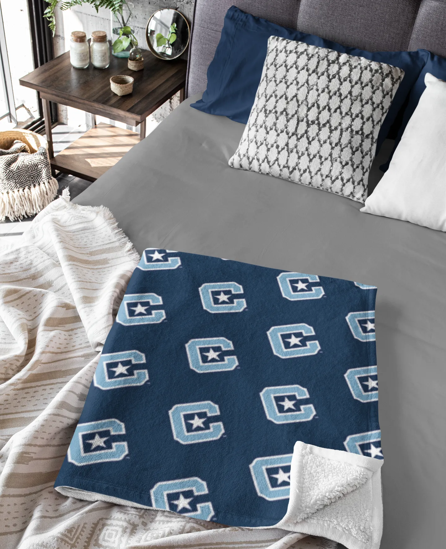 The Citadel C Navy Blanket