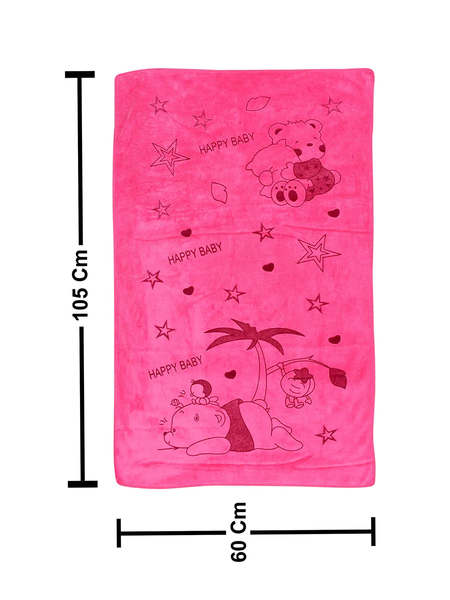 THE LITTLE LOOKERS® Towel for Newborn/ Baby/ Kids| Super Soft Baby Bath Towel Set for Infants/ Bathing Accessories| Pink & Green