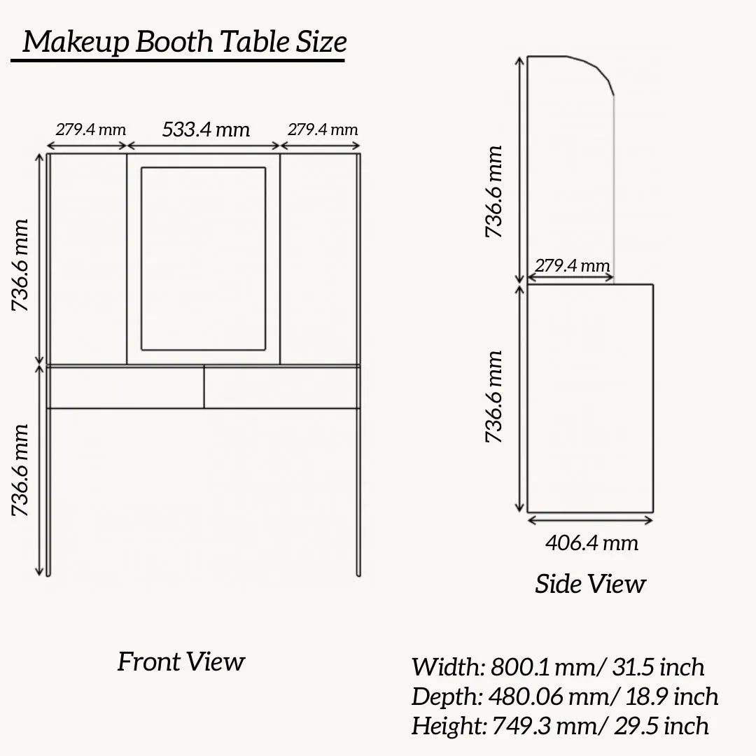 THE MAKEUP BOOTH | MAKEUP VANITY WITH LED LIGHTS