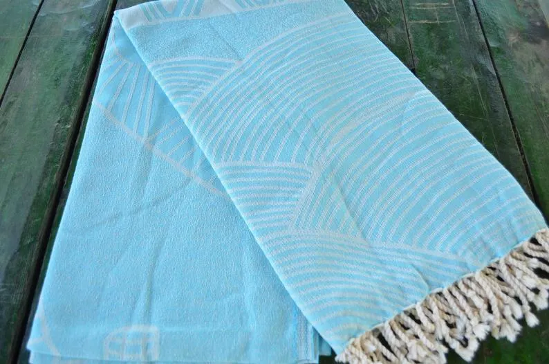 Turquoise Sunrise 100% Cotton Towel