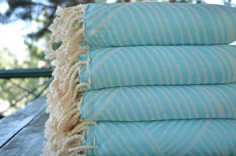 Turquoise Sunrise 100% Cotton Towel