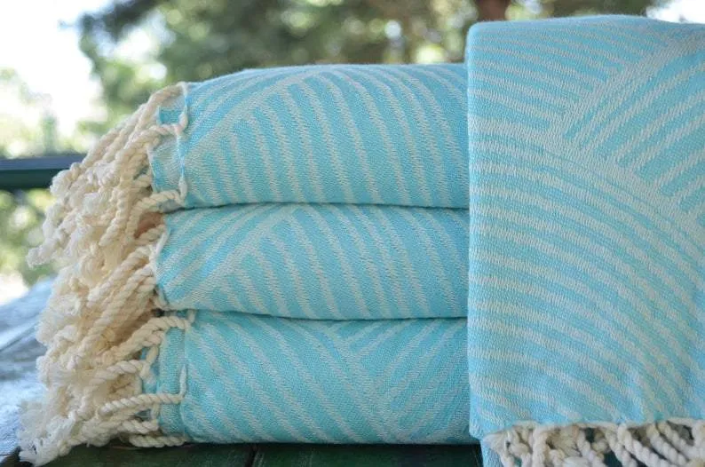 Turquoise Sunrise 100% Cotton Towel