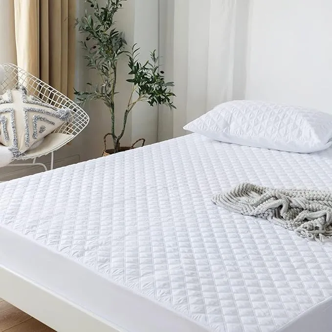 Ultrasonic Microfiber Waterproof Mattress Cover - White