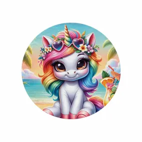 Unicorn_Awd35125  Circular Micro Fleece Blanket 47"