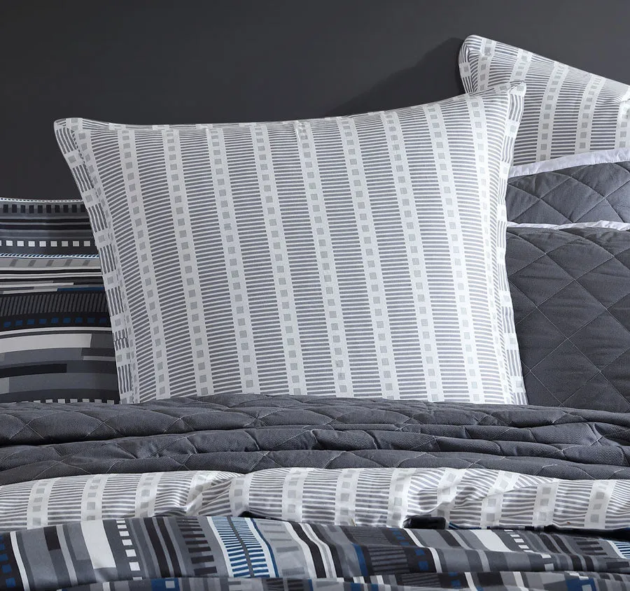 Urban Stripe European Pillowcase Charcoal