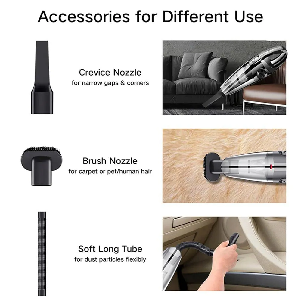 USB Rechargeable Cordless Car Wet and Dry Vacuum Cleaner