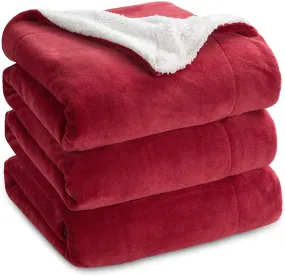 VAS COLLECTIONS® All-Seasons Super Soft Flannel Solid/Plain Blanket/AC Dohars/Duvet/Quilt for Summer, Red & Maroon, Size 150X225 cm (Single)