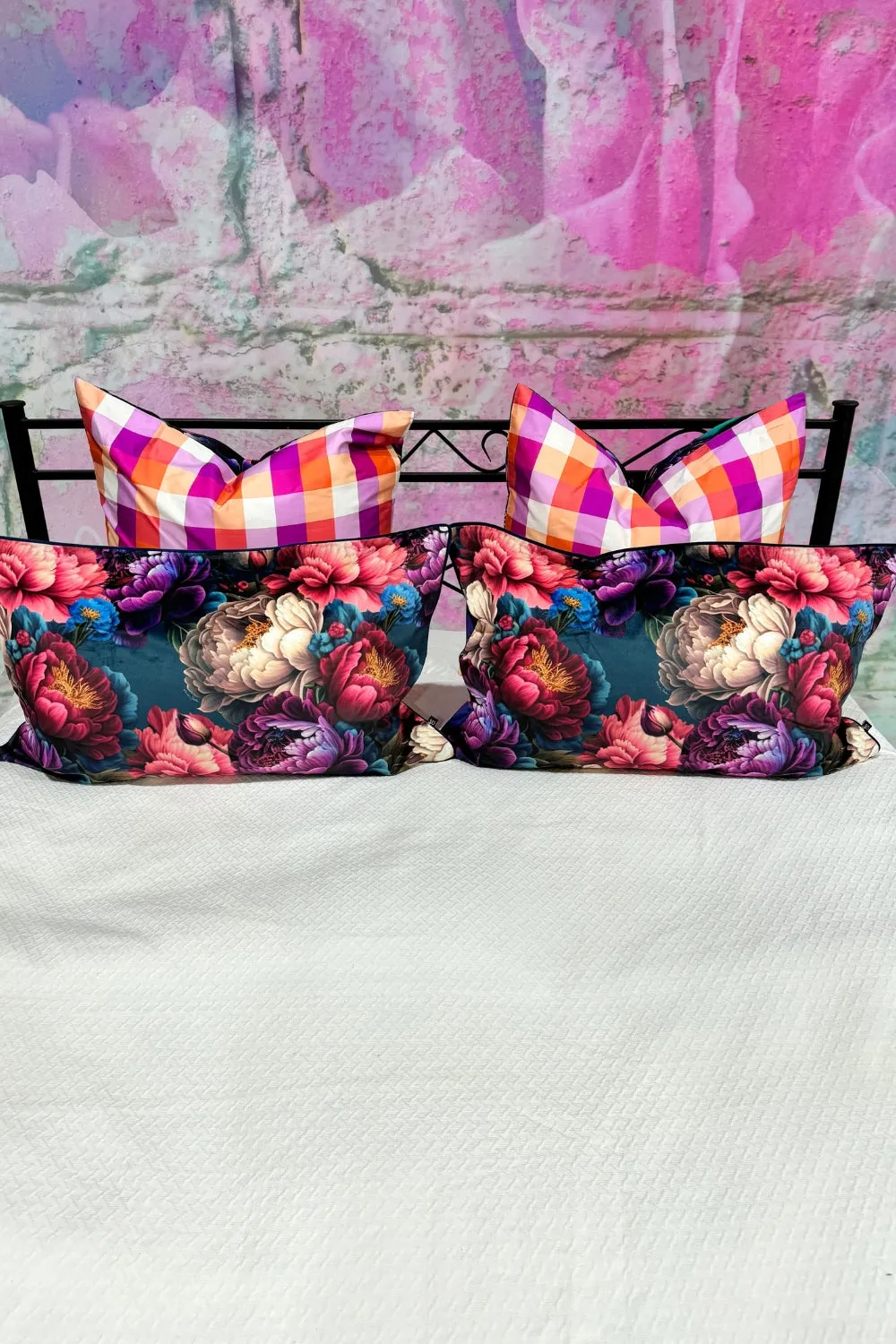 Velvet Pillow Case - Peony Jewel