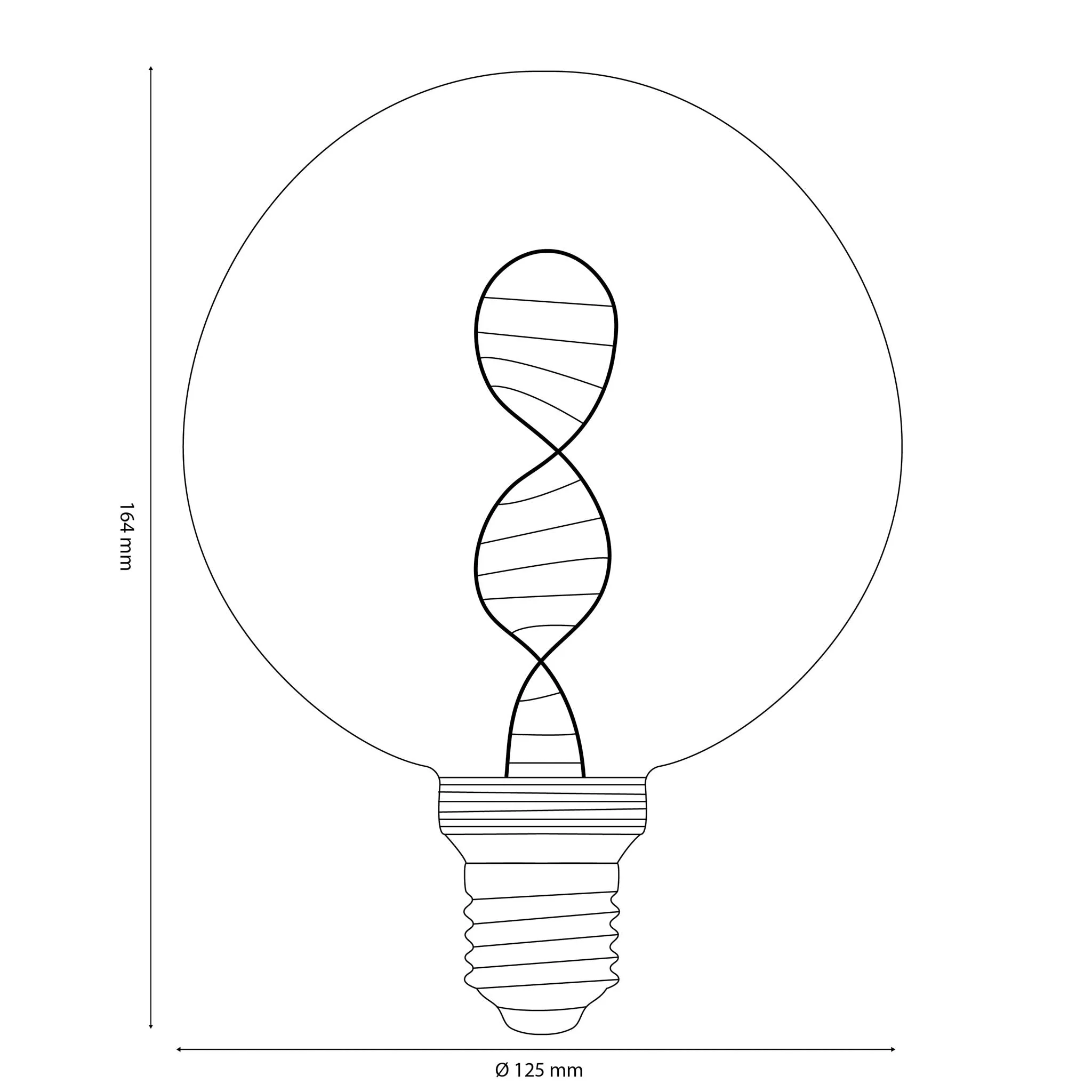 Vintlux E27 Dimmable LED Filament Lamp 4W G125 110lm 1800K Kyodai DNA Globe XL Gold