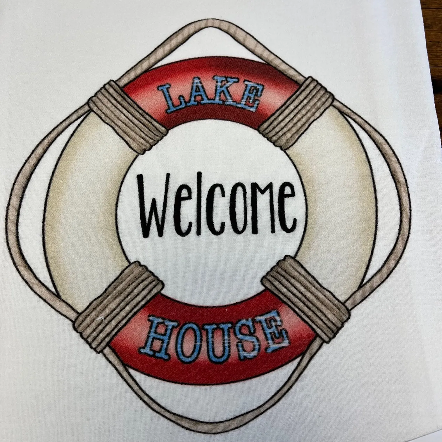 Welcome Lake House Flour Sack Towel