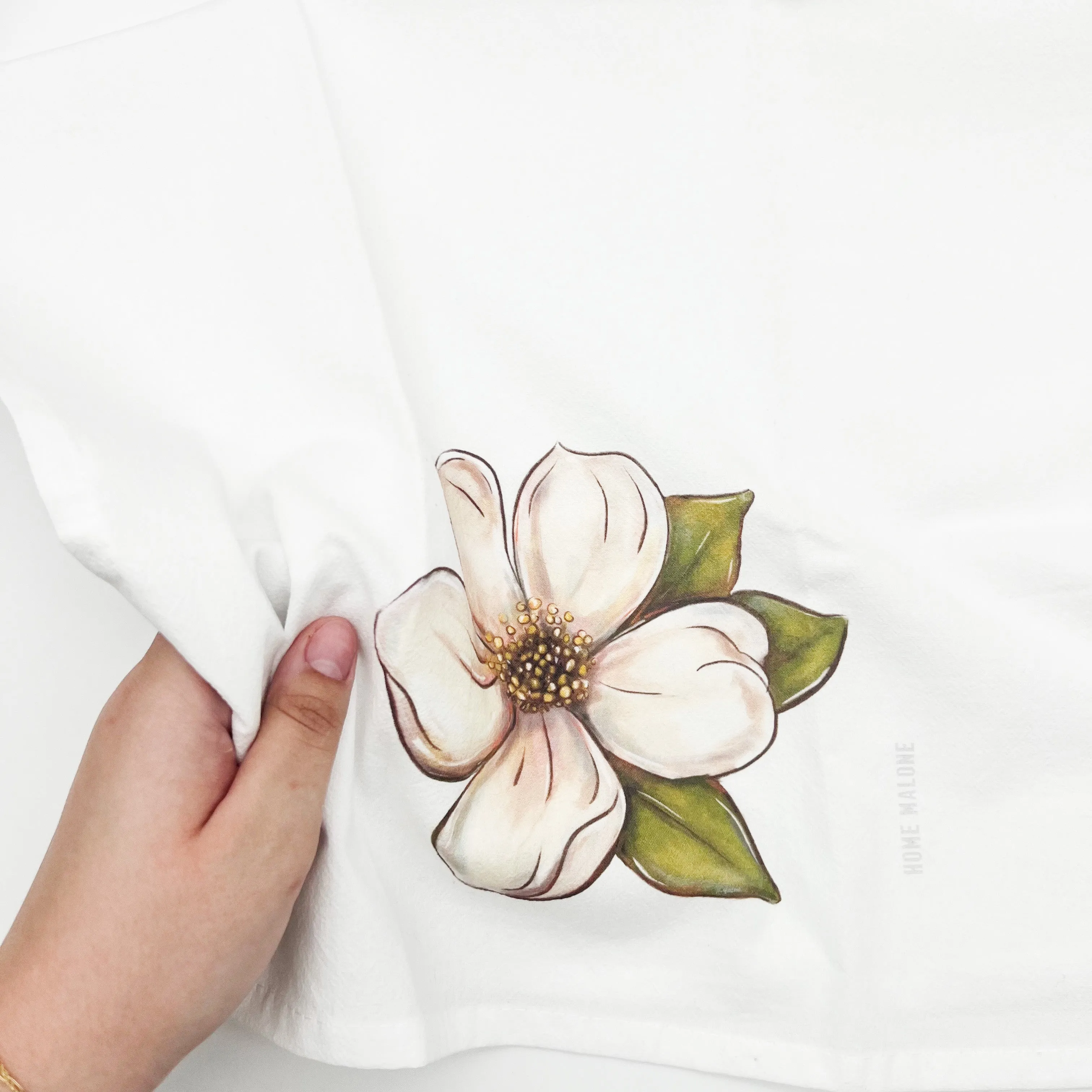 White Dogwood Flower Tea Towel