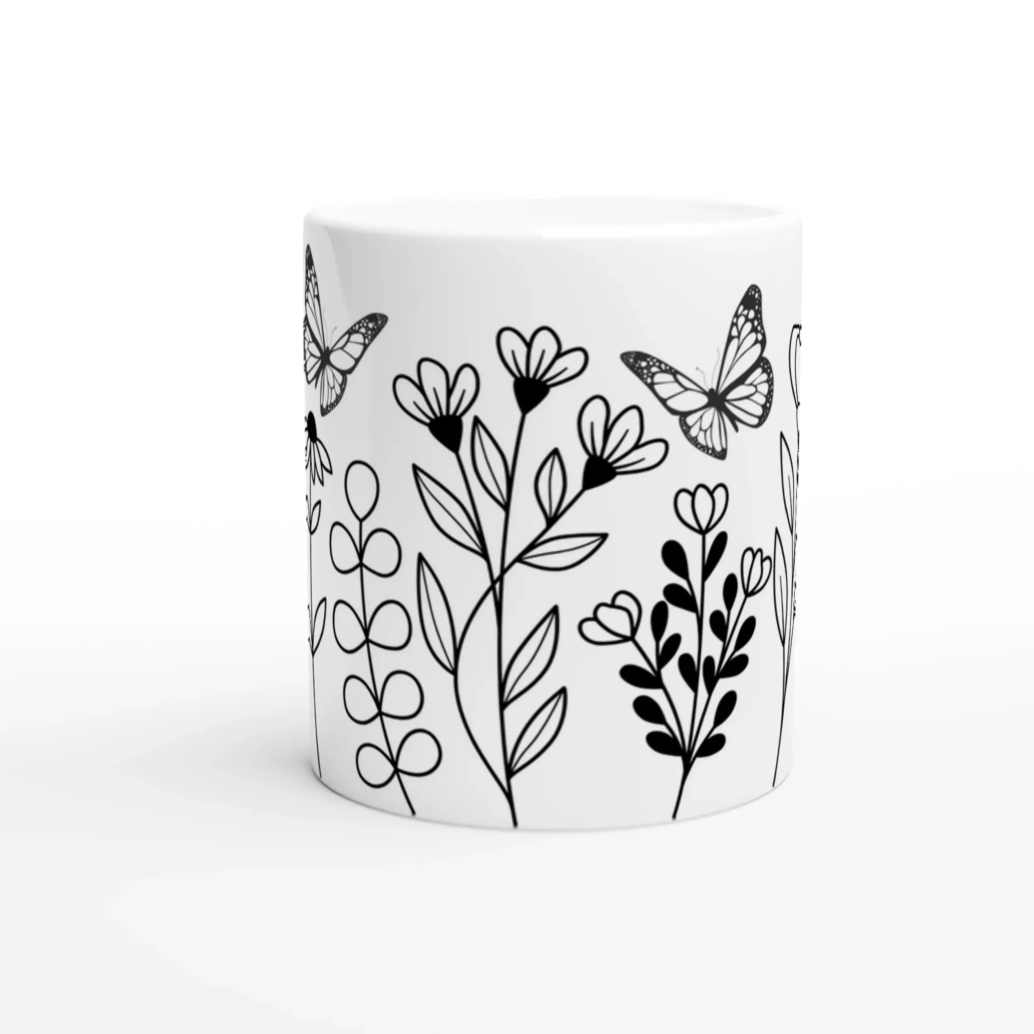 Wildflower Doodle Art Ceramic Mug