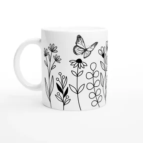 Wildflower Doodle Art Ceramic Mug