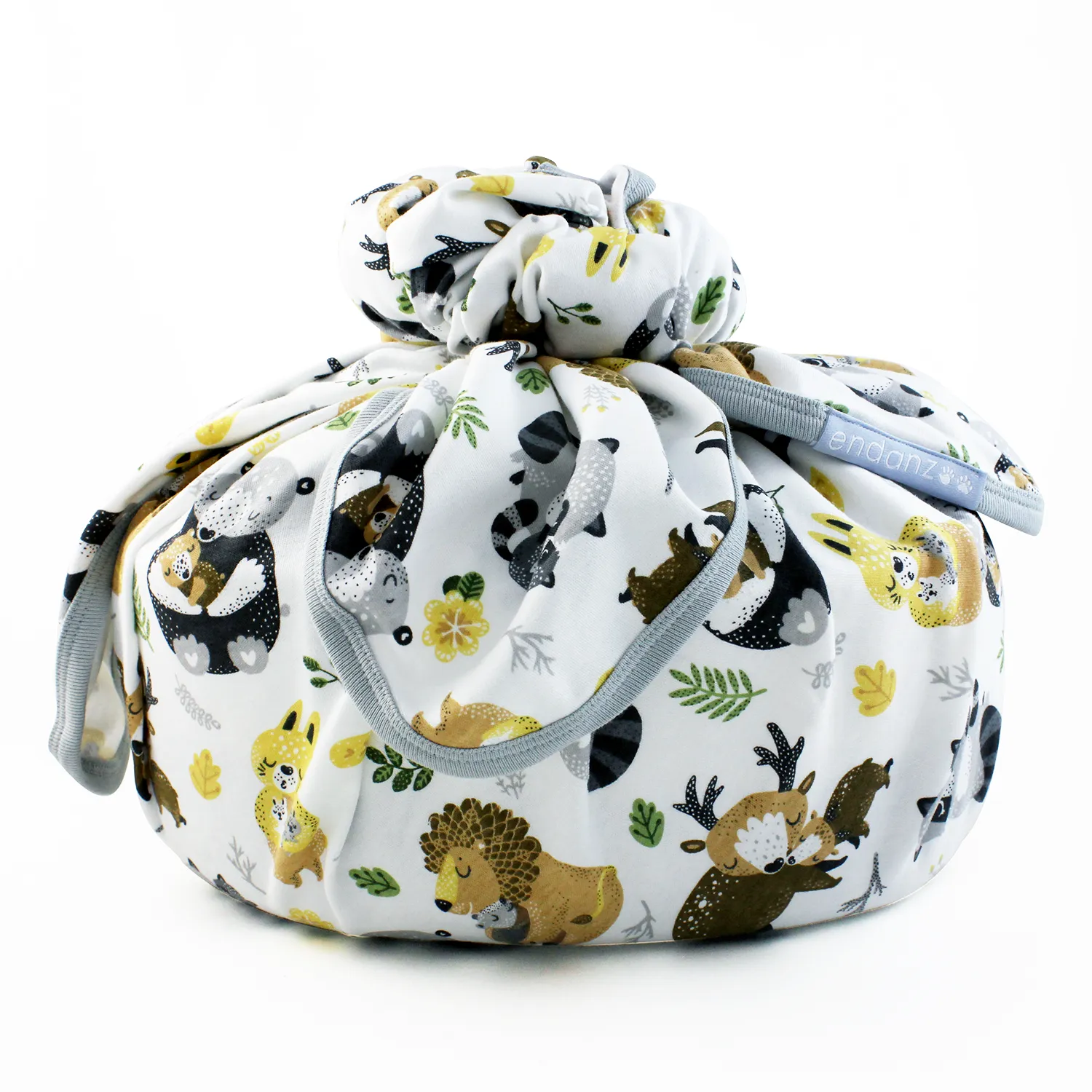 Wrapped with Endanzoo Organic Baby Swaddle Blanket - Safari Hugs