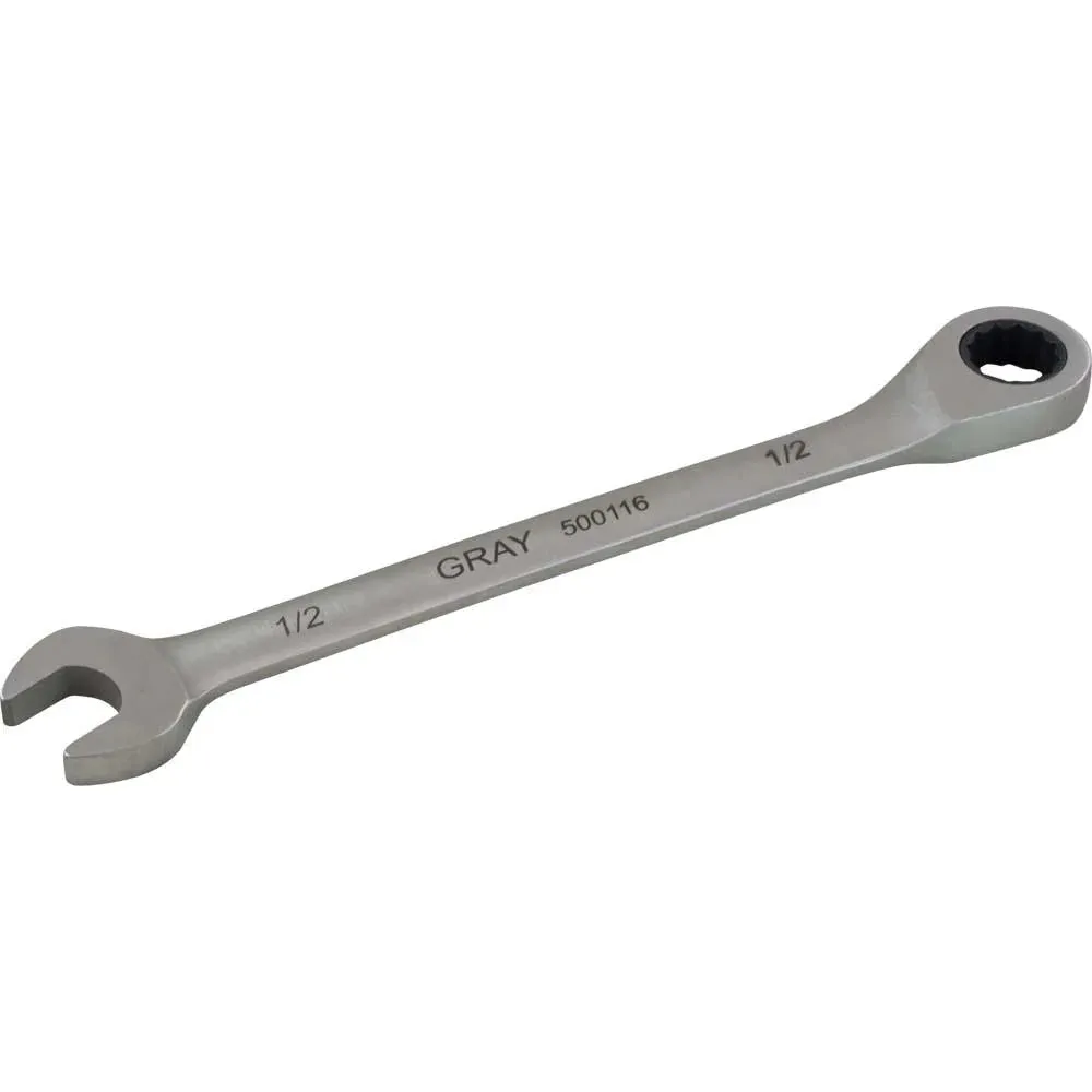 Wrench - Gray Tools SAE Combination Fixed Head Multi-Gear Ratcheting Wrenches, 5001