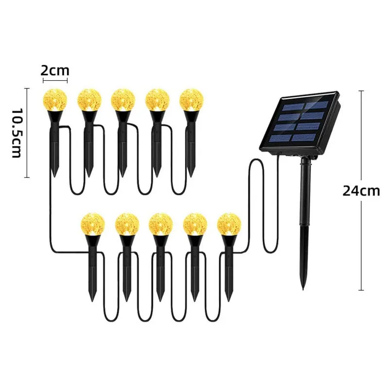 YM Young - LED Solar Bubble Light Outdoor Garden Waterproof Solar String